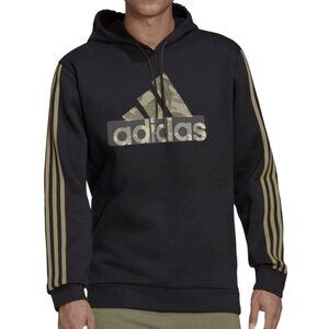 Adidas Camo Badge Logo PrimeGreen Hoodie Sweatshirt Classic 3 Stripe